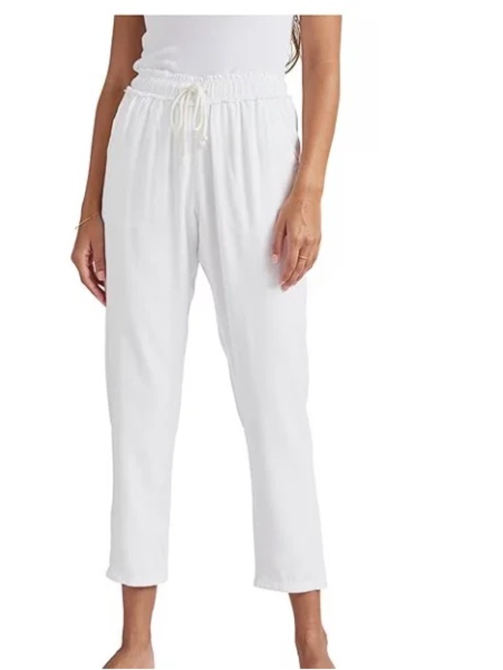 Splendid White Drawstring Ankle Pants